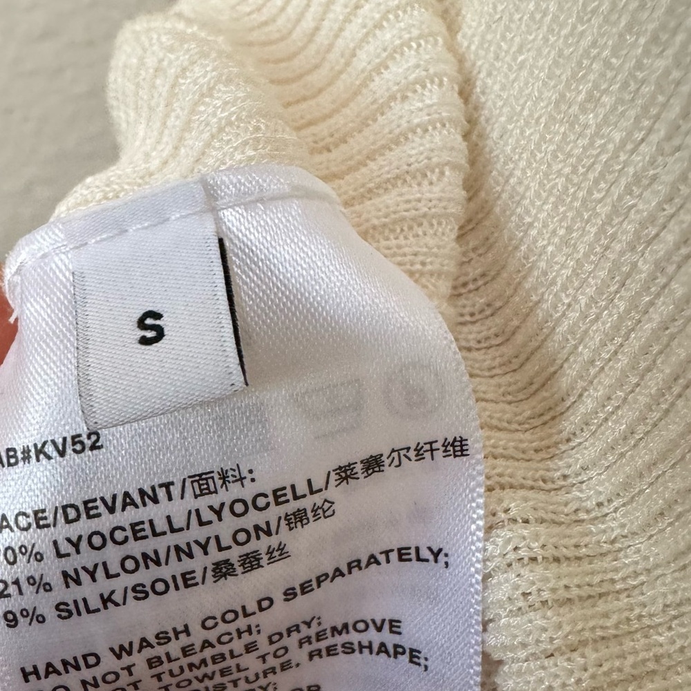 Lafayette 148 New York Cream Ribbed Turtleneck Sweater - Picture 5 of 5